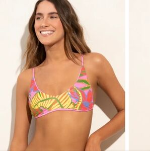 Maaji Large Bombon Pink Omg Sporty Bralette Bikini Top Nwt